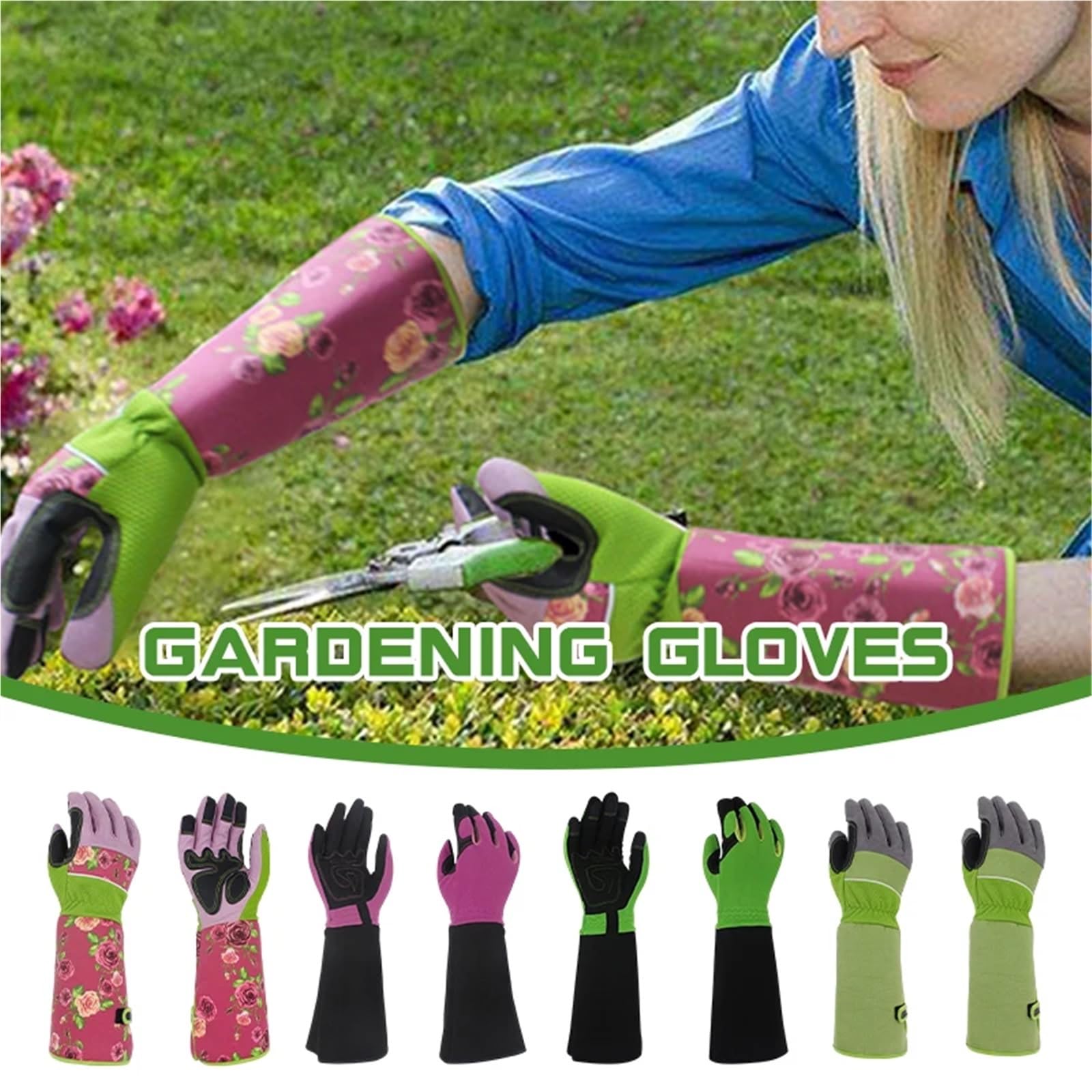 1 Paio di Guanti Lunghi da Giardinaggio for potatura di Rose, Guanti da Giardino Impermeabili a Prova di Spina, a Maniche Lunghe, da Lavoro, for Saldatura(Pink)