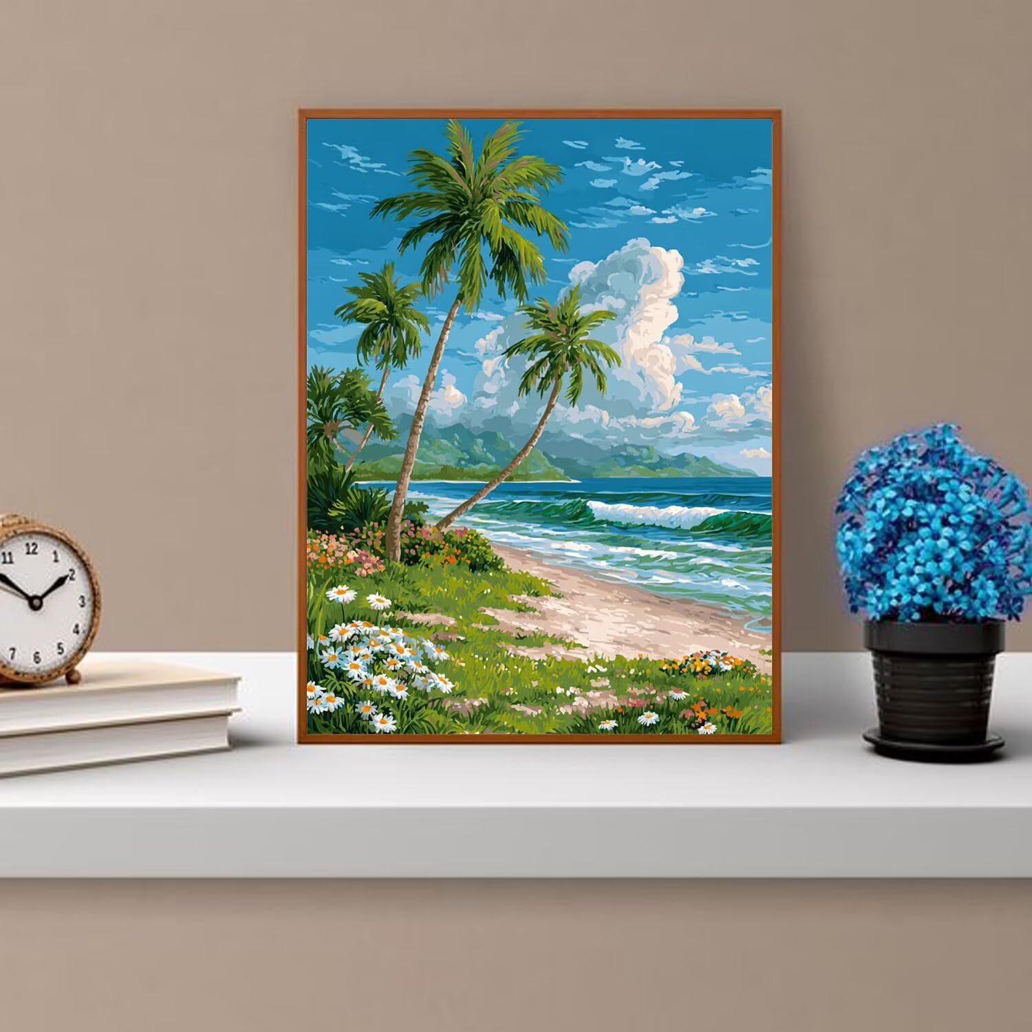 Dipingere con i Numeri Adulti cielo, blu Dipingere con i Numeri Bambini DIY Kit, Set Premium con Pennelli, Decorazione Casa & Creativo Regalo di Compleanno, Attività di Tempo libero 70x95cm z-413