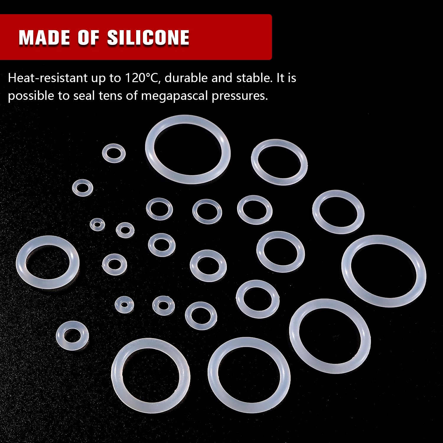 YIXISI 610 PCS 24 Sizes White O-Rings Assortment Kit, Silicone Metric O-Rings, with Double Headed Pick and Hook - Image 4