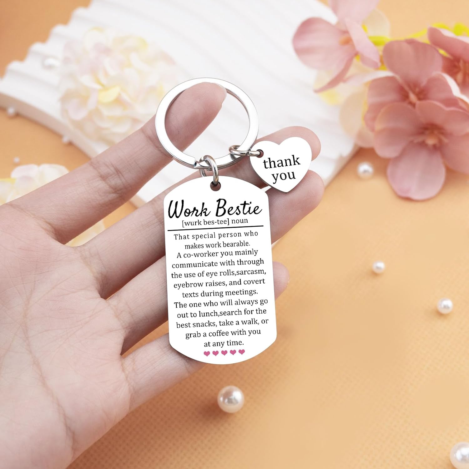 Work Besties Gifts for Women Work Bestie Keychain Funny Gifts for Coworkers Female Coworker Gift for Women Cool Office Gift for Coworker Thank You Keychain for Coworkers Boss Lady Birthday Christmas - Image 6