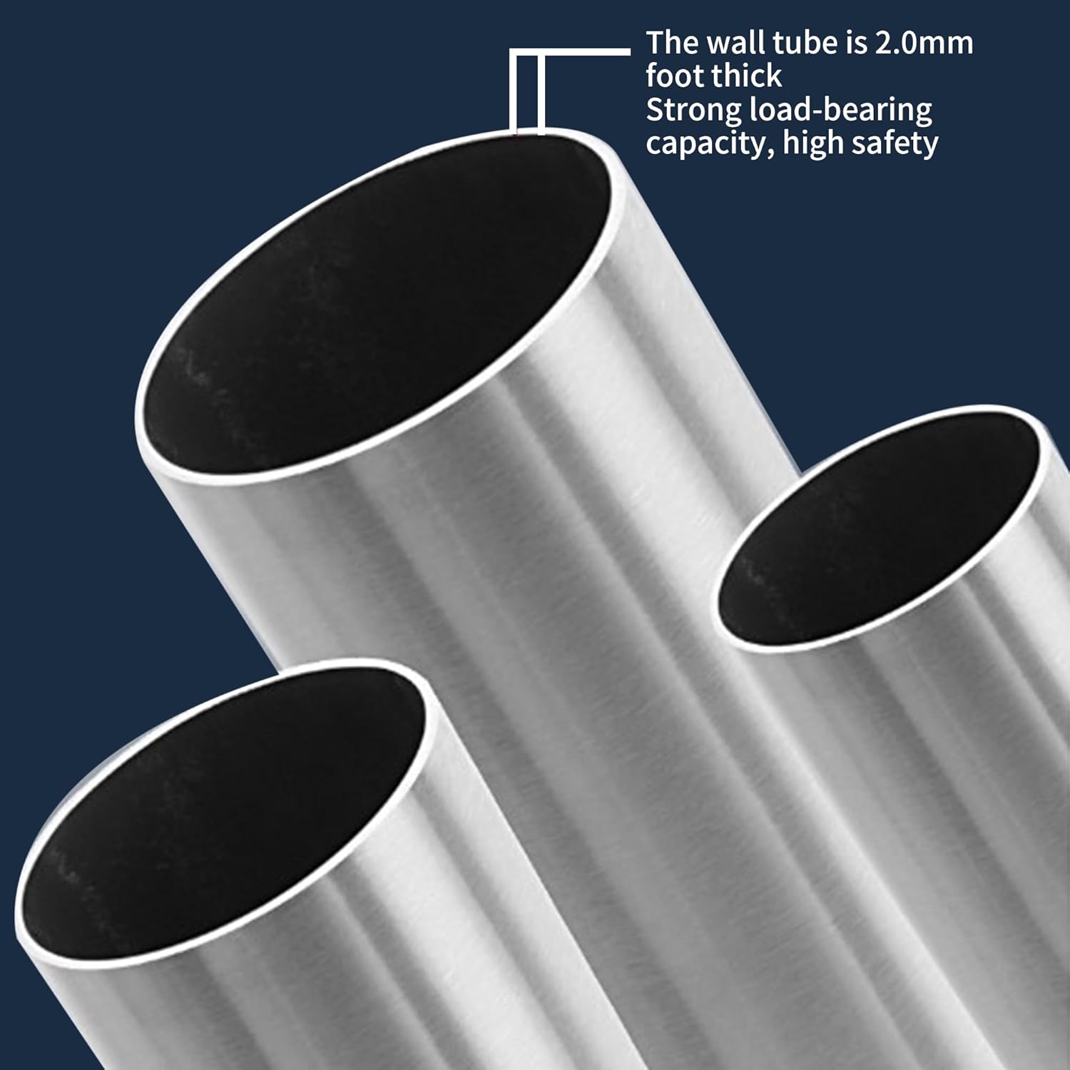 1PC Glass Stair Railing Post System Stainless Steel 304 Staircase Handrail Balusters with Glass Clamp and Rubbers, Silver Metal Balustrade 110cm Suitable for Stairs, Terraces, Gardens