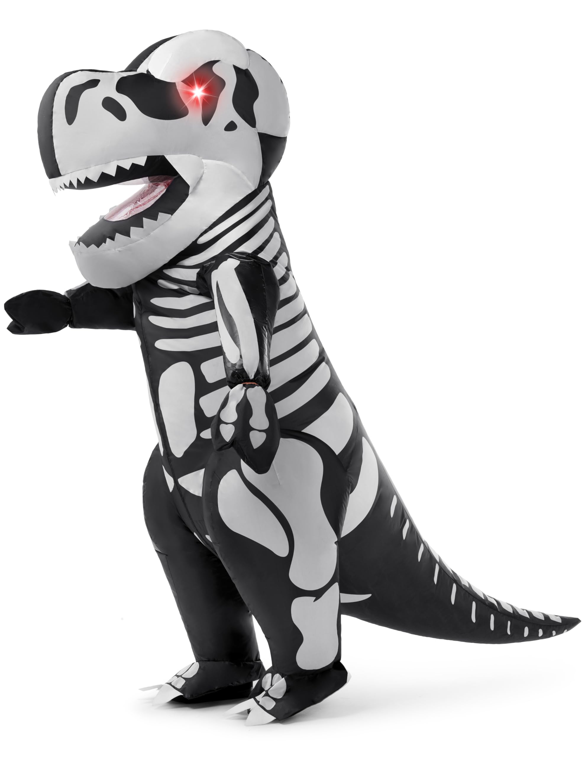Spooktacular Creations inflable de Halloween de disfraces de esqueleto de dinosaurio de cuerpo entero T-Rex inflable de disfraces - Adulto Unisex de un tamaño