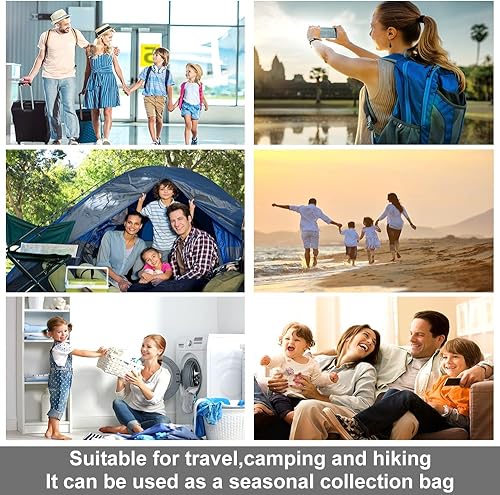 Miniatura 7 de Bolsas de compresión para viajes, artículos esenciales de viaje, paquete de 12 bolsas que ahorran espacio, no necesita aspiradora ni bomba, bolsas