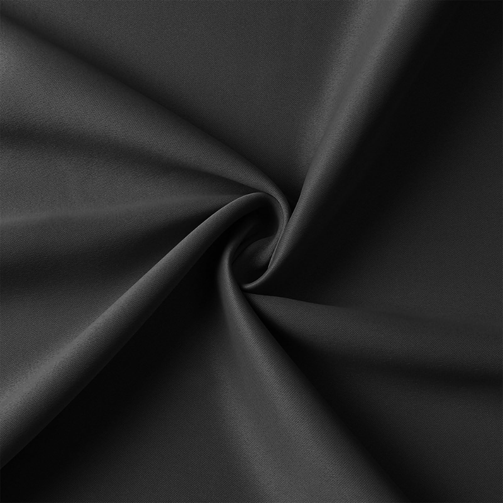GUOJUN Thermovorhang 130 x 185 cm Verdunkelung Modern Kälteschutz Türvorhang Blickdicht Ösenschal Hitzeschutz, Wärmeisolierend, mit Ösen für Wohnzimmer Schlafzimmer, Schwarz