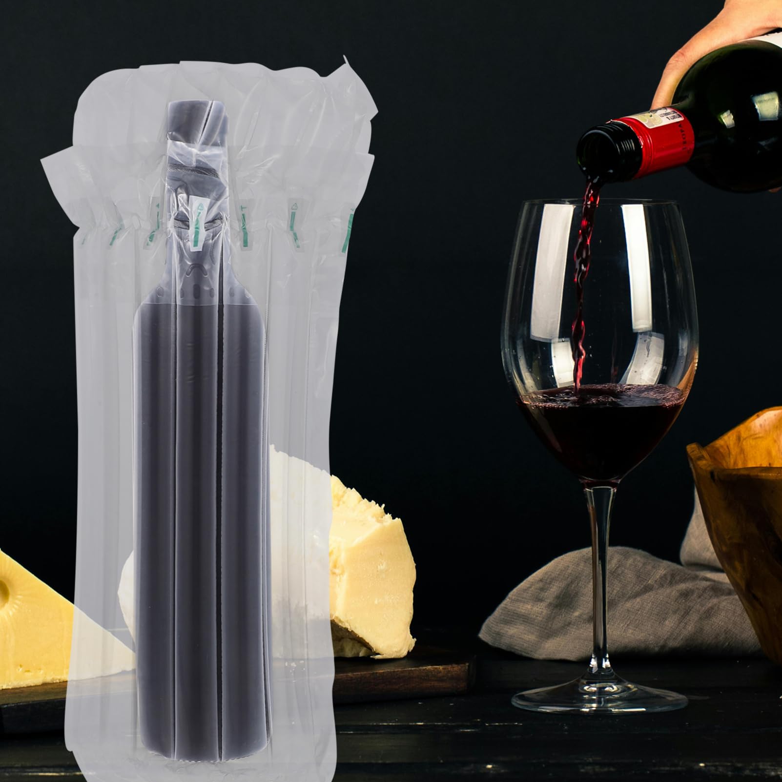 MAGICLULU 50 Pièces Housse de protection pour bouteille de vin Housses de protection pour bouteilles de vin pour bouteilles en verre protège- de transport aérien pe
