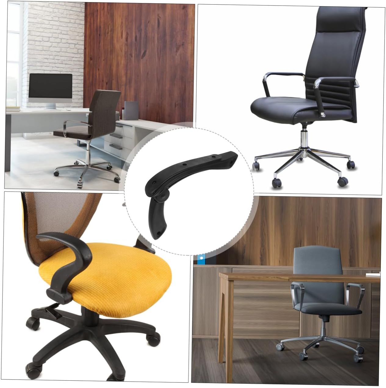 2pcs Daily Use Chair Armrests Stretchable Office Chair Parts Safe Grab Handle