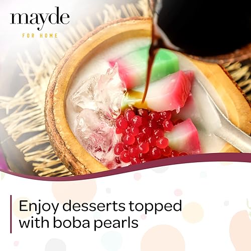 Miniatura 5 de Mayde Perlas de Boba Popping para bebidas, postres y cuencos de desayuno (sabor a cereza, 7 libras)