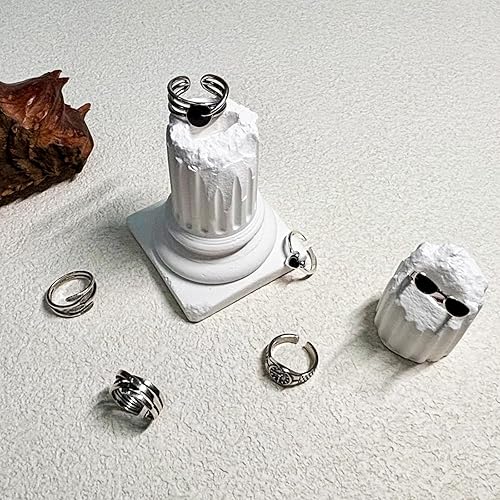 Miniatura 5 de Anillo ajustable de plata de ley 925, anillo apilable hecho a mano, joyería personalizada vintage para mujeres y hombres, accesorio de moda para