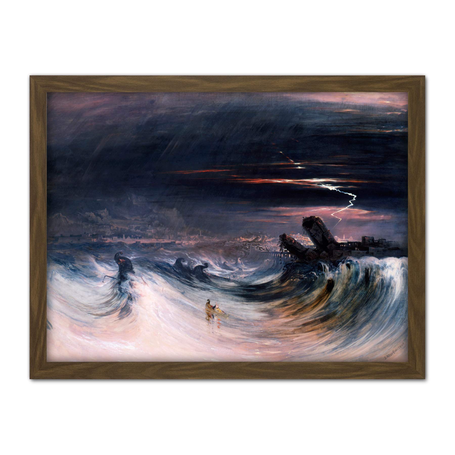 John Martin Destruction Of Tyre Large Framed Art Print Poster Wall Decor 18x24