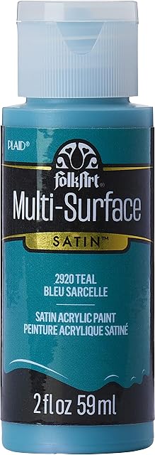 Folk Art Multi-Surface Satin Acrylic Paint, Teal, 59 ml (Pack of 1)