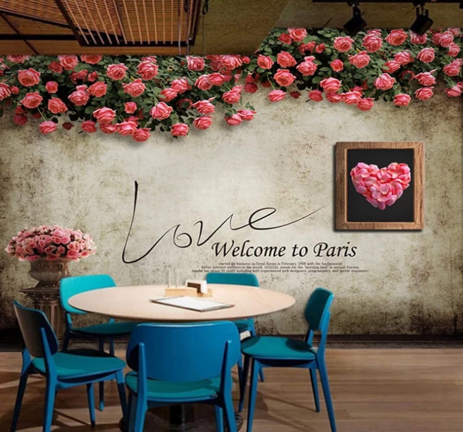 XLMING Vintage Three Dimensional Beautiful Roses Vines 3D Wallpaper Luxury Silk Study Dining Feature Sofa Grey Bedroom Living Room Tv Decorative Wall-350cm×256cm