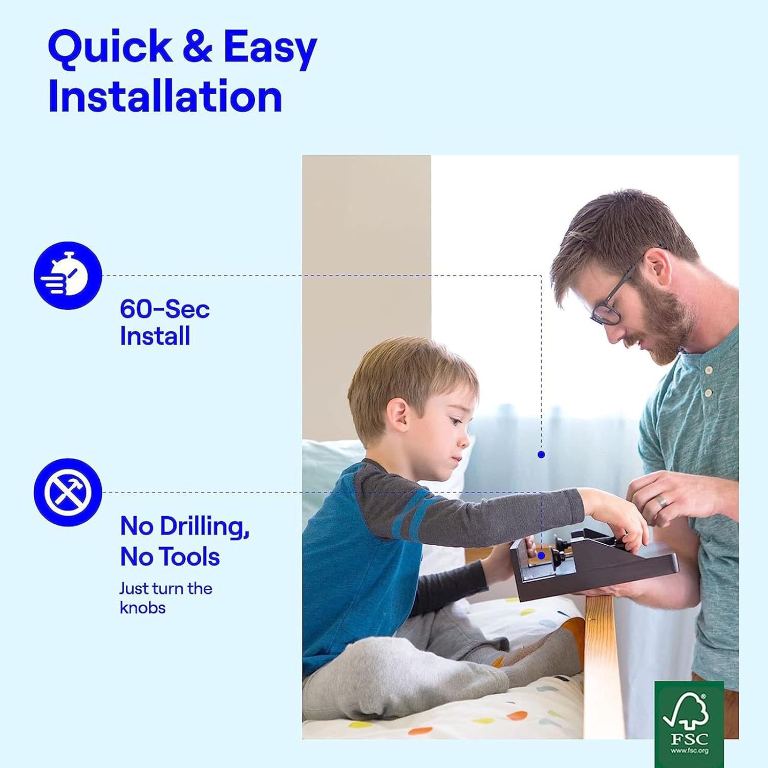 T字型ケーブル穴付きベッド用ベッドサイドシェルフ - 多目的トレイとナイトスタンドシェルフ 寮用、32 x 23.3 x 5.3cm