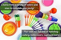 Vista 7 de Exquisite Platos de plástico verde lima de 9 pulgadas, 50 unidades, platos desechables redondos de color sólido, platos de fiesta verde lima