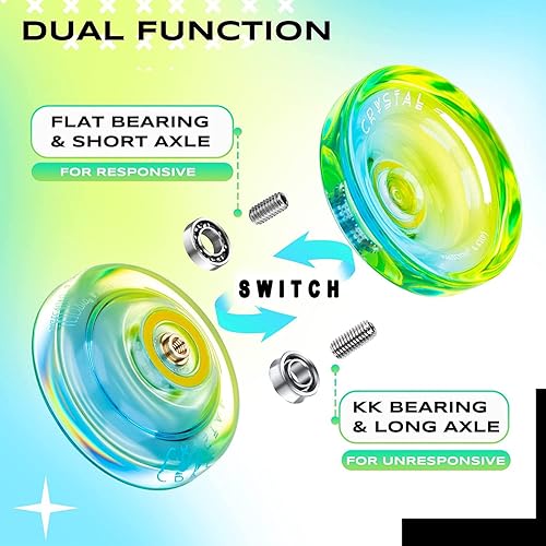 Miniatura 5 de MAGICYOYO Yoyo sensible para niños K2 Crystal, Yoyo de plástico de doble propósito para principiantes, rodamiento de repuesto que no responde para
