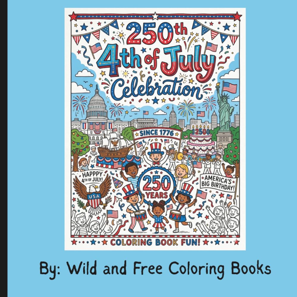 4th of July Bold & Easy Coloring Book: 30 Patriotic Designs to Celebrate Freedom, Unity, and the Red, White, and Blue