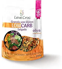 Leve Croc Granola salgada low carb Oliva e Cúrcuma 200g