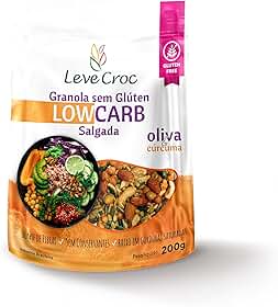 Granola Low Carb Salgada Oliva e Cúrcuma 200g - Leve Croc - Sem Glúten
