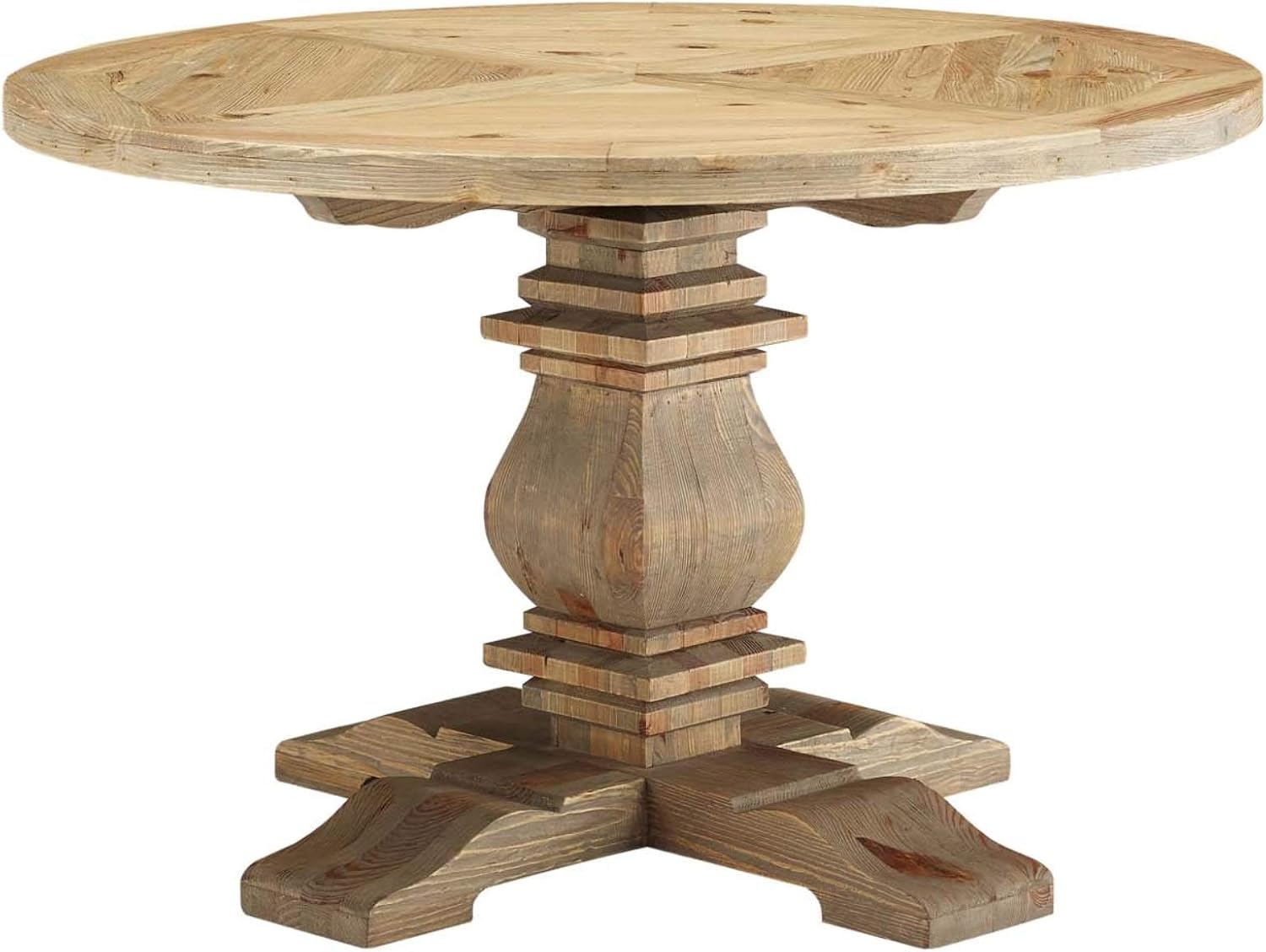 Ergode Column Dining Table | Modern Farmhouse, Rustic, Industrial, or Ranch Style | Solid Pine Wood | 47" Round Top | Spacious & Elegant | Ideal for Everyday Meals or Special Occasions