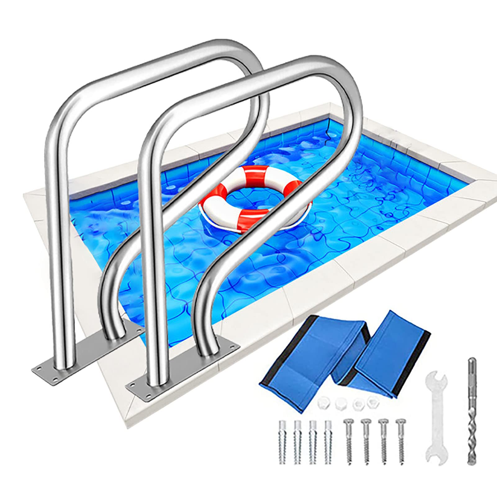 Garde-corps de piscine antidérapant pour sécuriser l'accès incliné