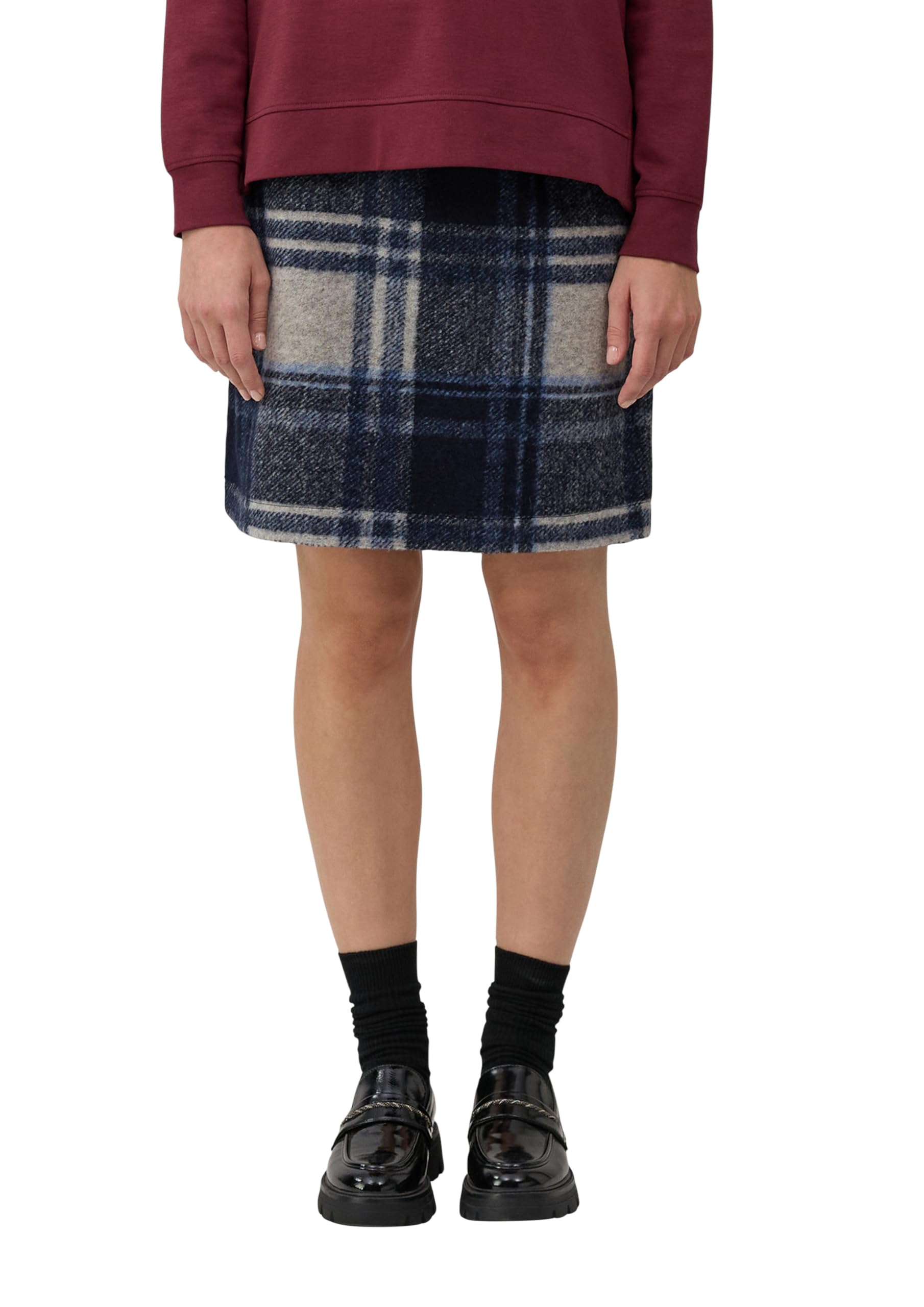 s.Oliver Kurzer Wollmix-Rock mit Karo-Muster