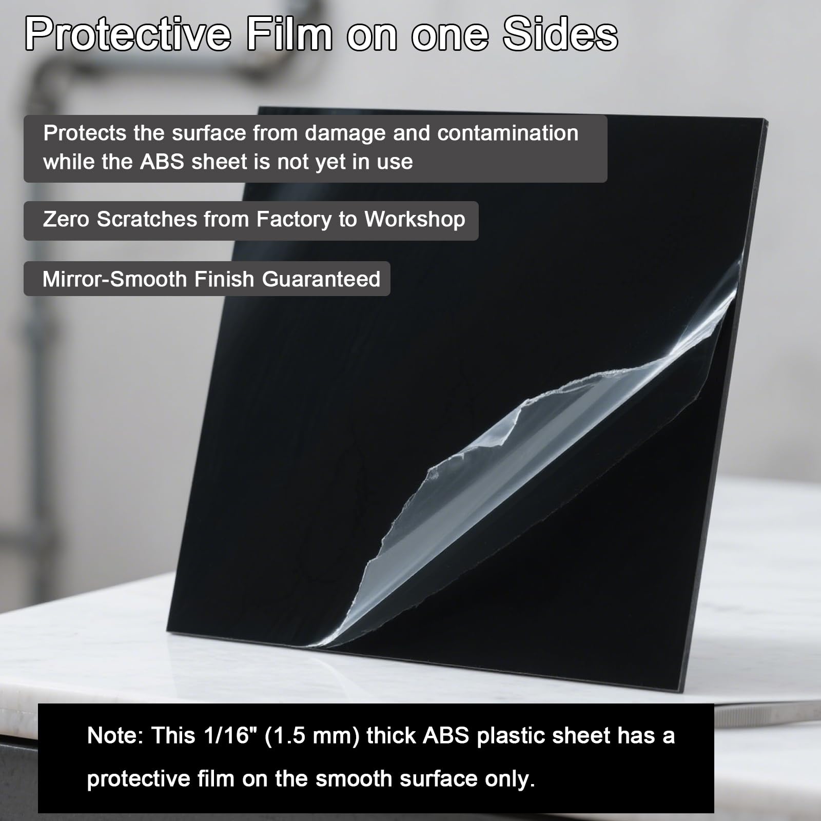 Black ABS Plastic Sheets - 3 Pack 1/8" Rigid Boards -4 Black ABS Plastic Sheets - 3 Pack 1/8" Rigid Boards -4