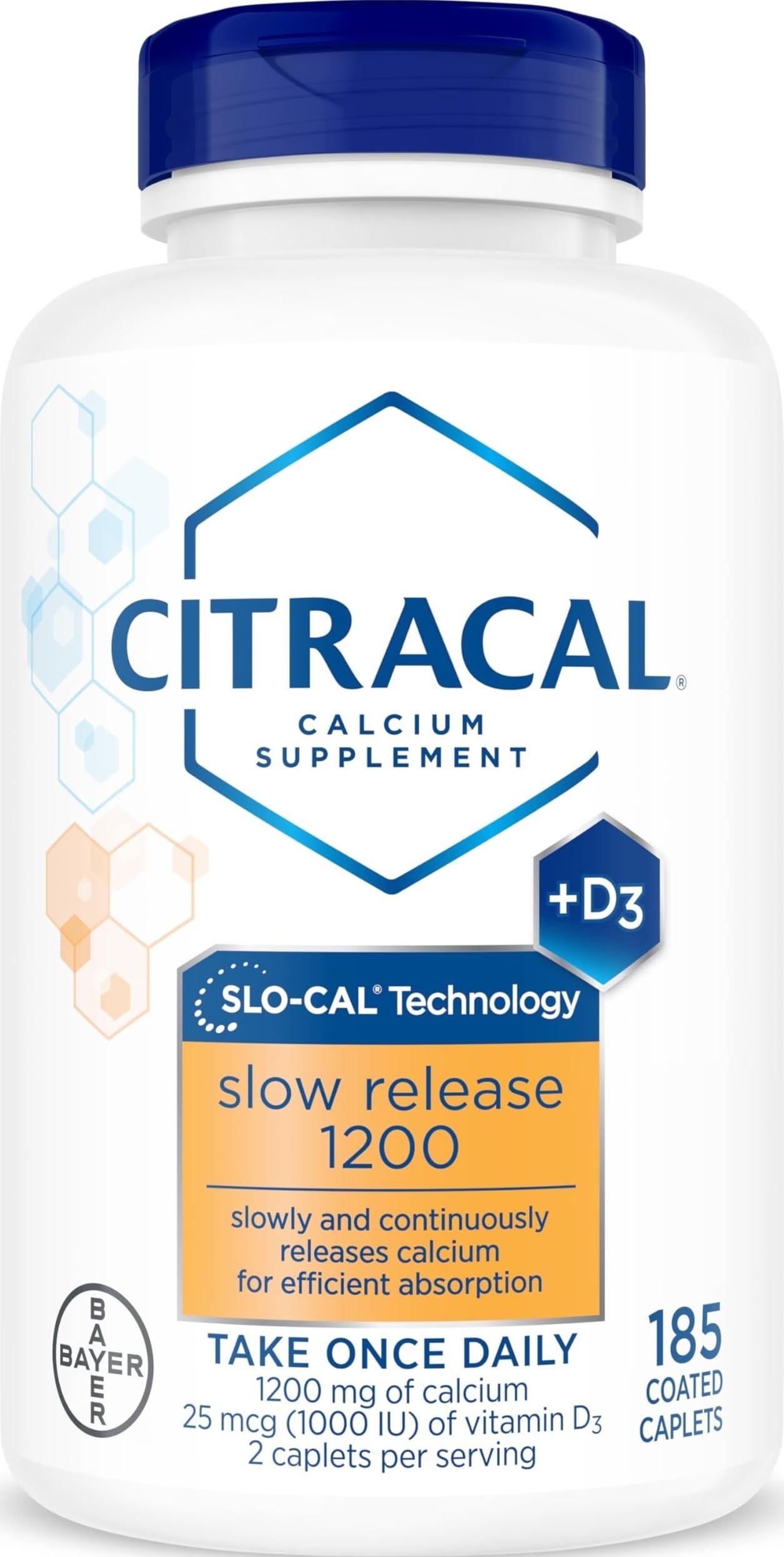 Citracal Slow Release- Calcium 1200 mg with Vitamin D3, Magnesium, Calcium Supplement, Bone Health Support, Take Once Daily C