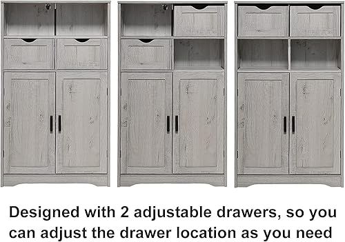 Miniatura 5 de Iwell Armario de almacenamiento grande, con 2 cajones y gabinete esquinero de esquina para almacenamiento de juguetes en cubo de esquina para