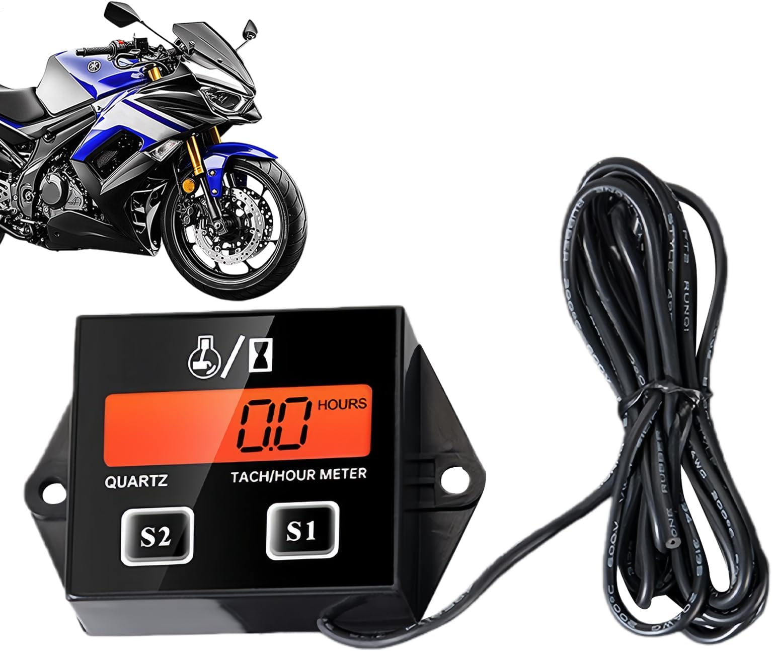 Small Engine Tachometer,Real-Time RPM Display Tool,Engine RPM Meter | for Lawn Mower Outboard Motorcycle Bikes Repair Maintenance Adventure