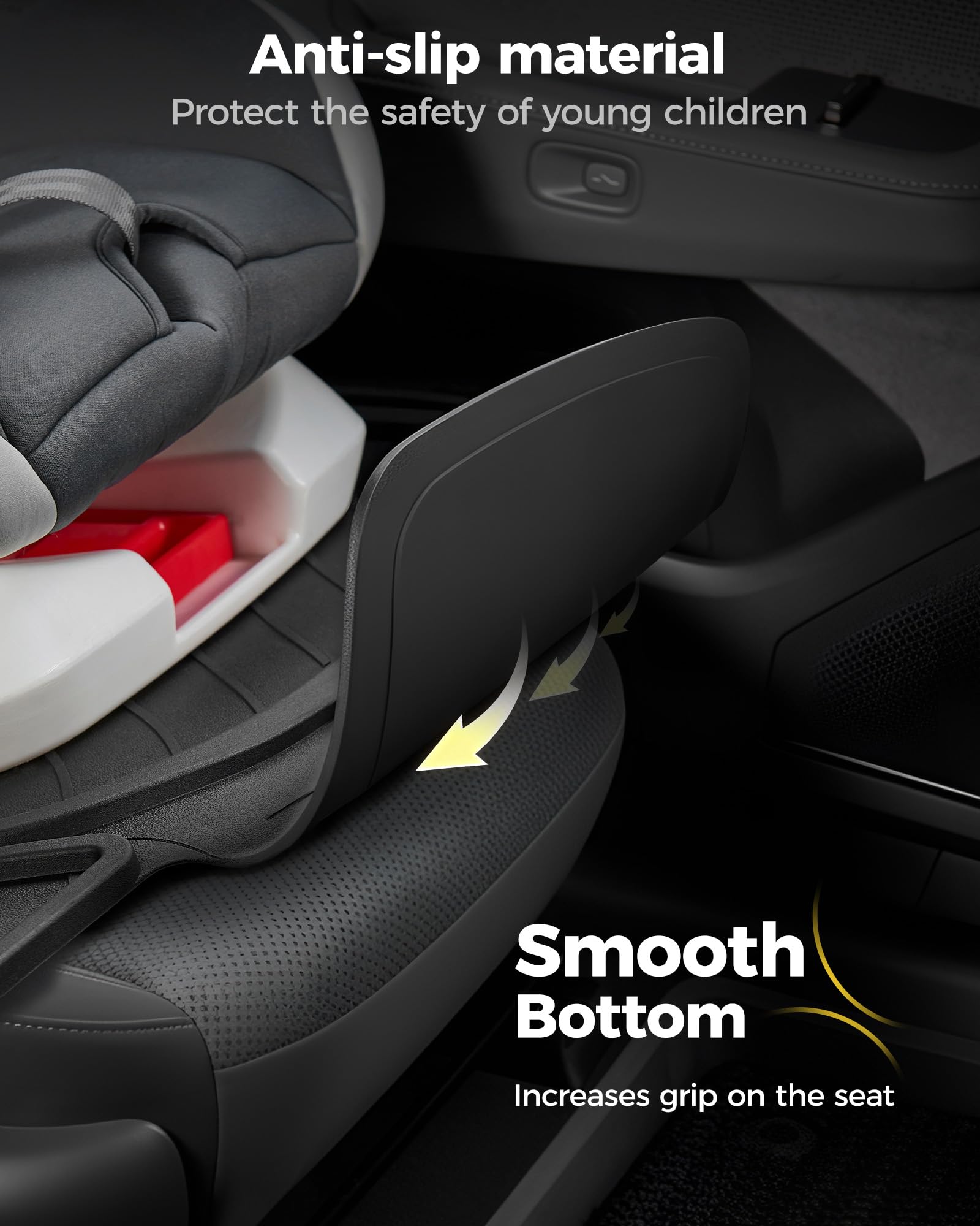 3W ISOFIX podkładka na fotelik samochodowy, uroczy wzór misia, wodoodporna i antypoślizgowa, trwała nakładka na fotel samochodowy, czarna akcesoria samochodowe