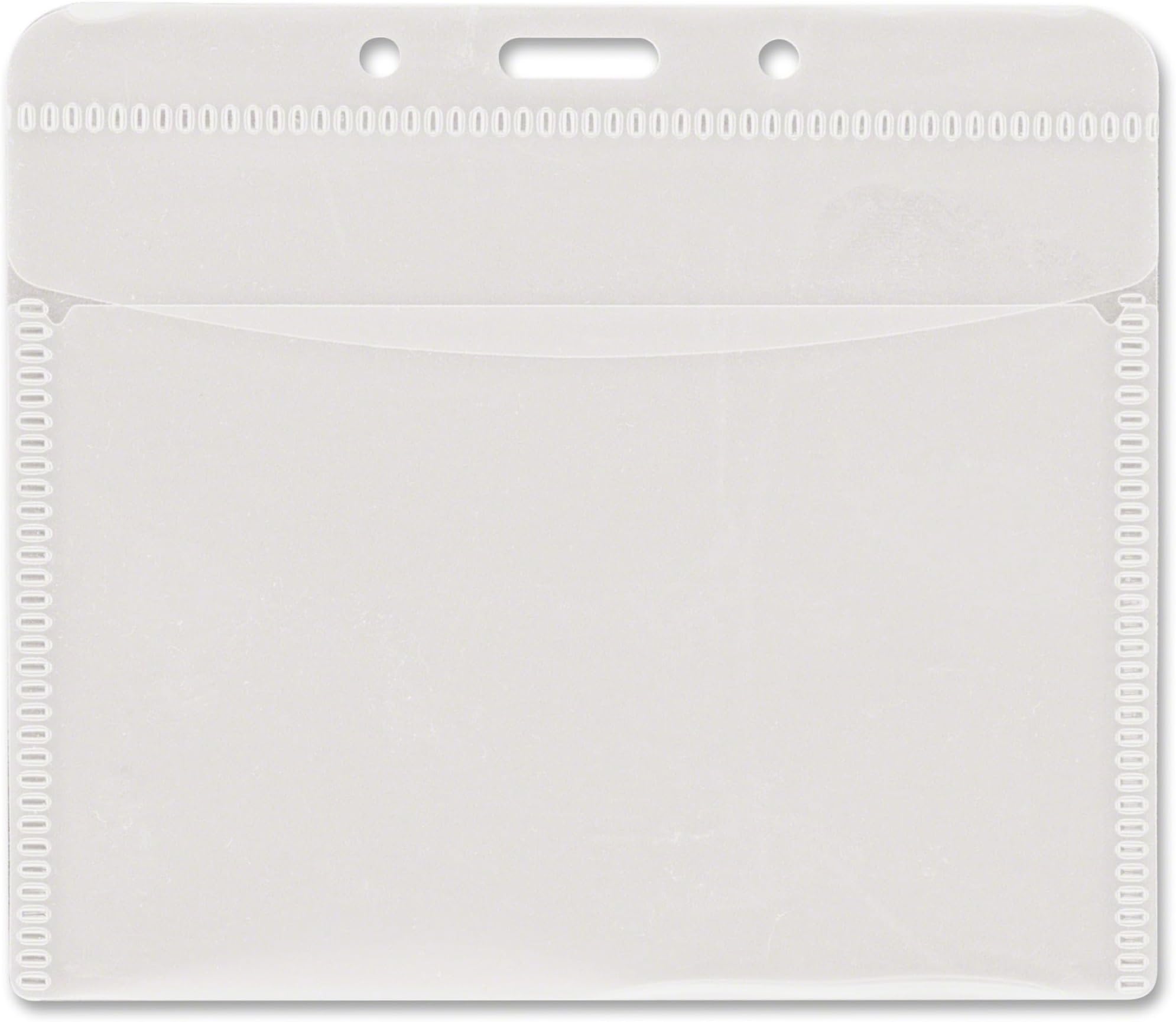 PVC-Free Badge Holders, Horizontal, 4 x 3" Insert Size, Pack of 50 Holders (75603)