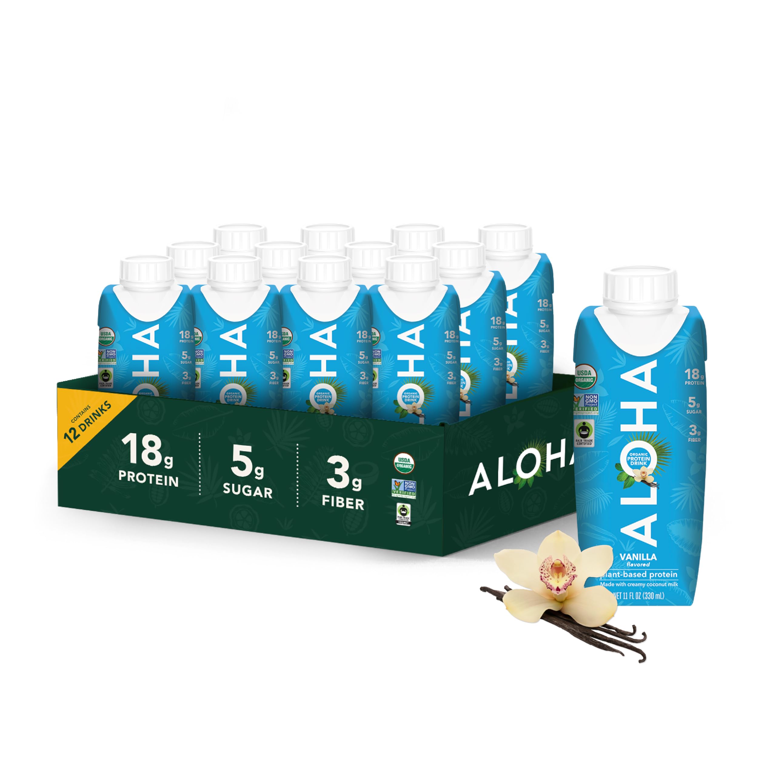 Amazon.com: ALOHA Organic Plant-Based Protein Drink – Vanilla
