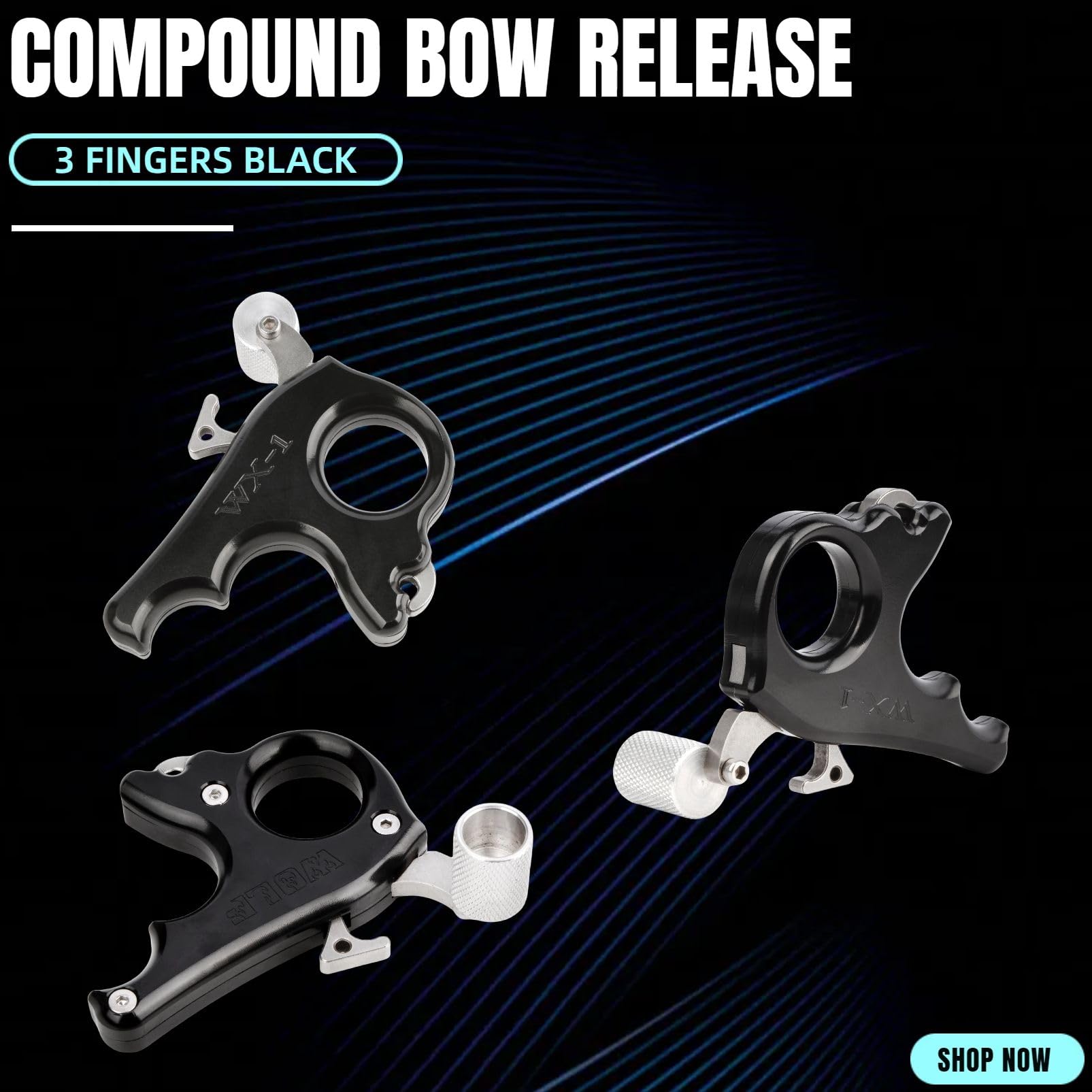 Pulgar Bow Release Aleación de Aluminio Bow Release 3 Dedos Tiro con Arco Compuesto Bow Release Ayudas