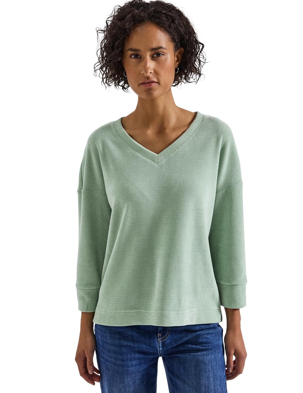 Damen Kuscheliges V-Neck Shirt
