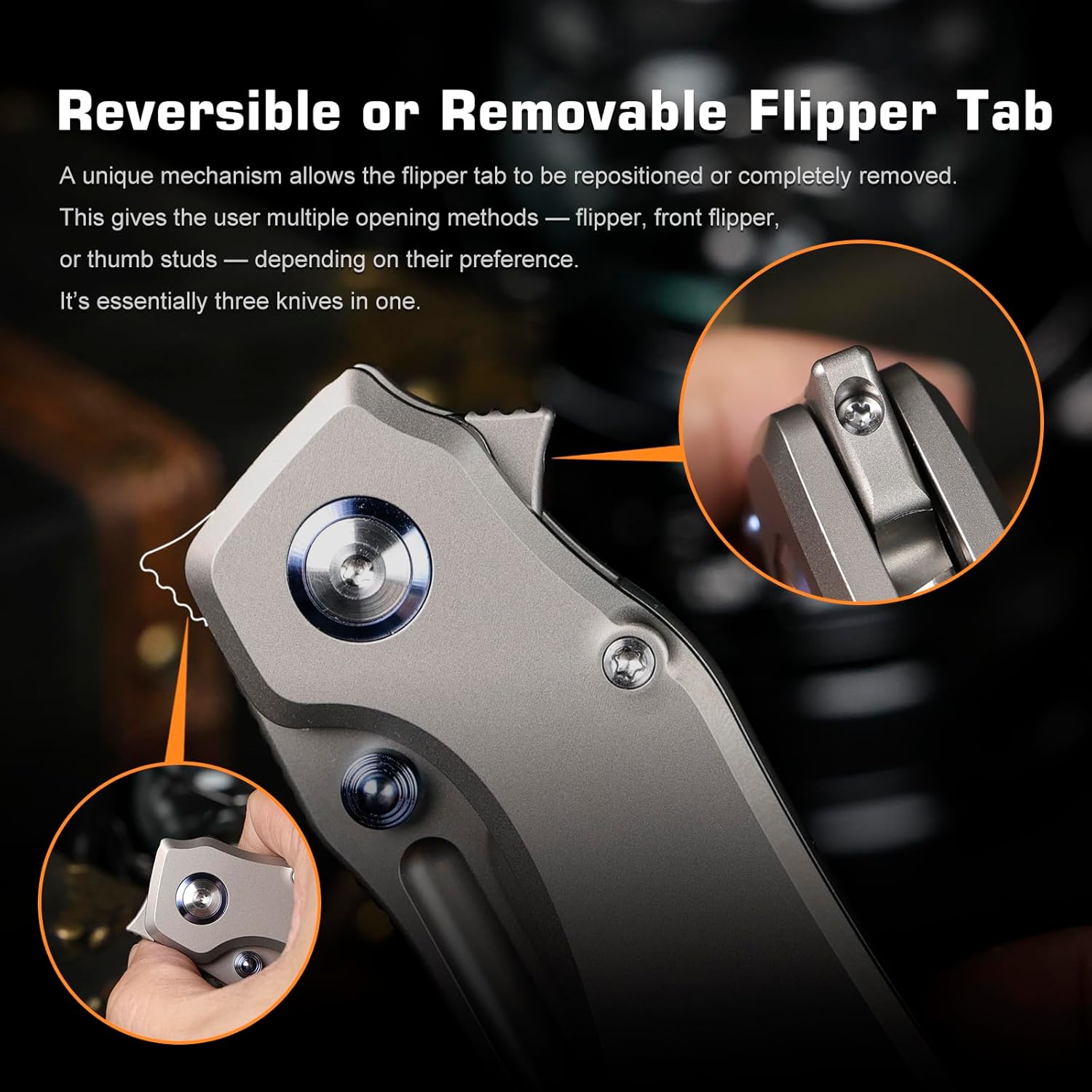 REMETTE RT-TwoFace Knife Titanium Handle M390 Blade (Silver)