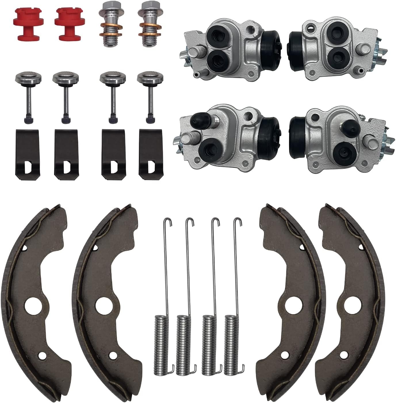Front Brake Wheel Cylinders Shoes Kit for Honda Foreman 400 4x4 TRX400 TRX400FW 1999-2003 (Left&Right), OEM# 45370-HN0-A01 45310-HN0-A01 06450-HN5-671