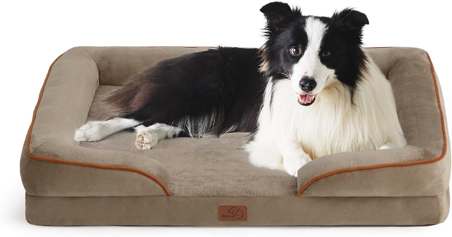 Bedsure Orthopedic Dog Bed for Large Dogs Big Washable Dog Sofa Bed Large