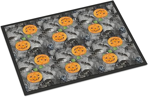 Caroline's Treasures BB7525JMAT Watecolor - Tapete de Halloween con diseño de murciélagos y murciélagos, 24 x 36 pulgadas, tapete para puerta