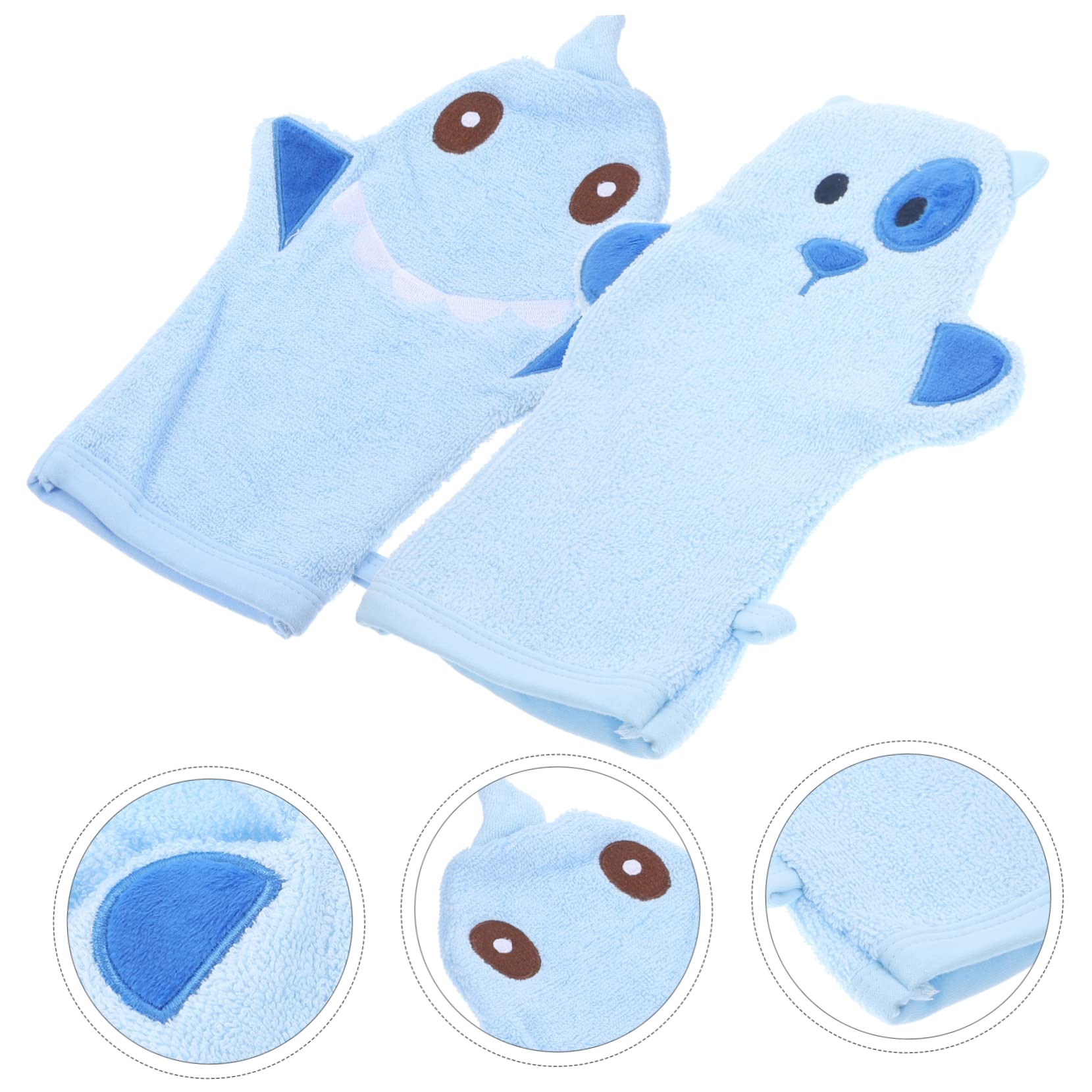 FOMIYES Exfoliating Gloves for Shower 2 Pack Baby Bath Mittens Animal-Shaped Bath Accessories Safe for Sensitive Sk