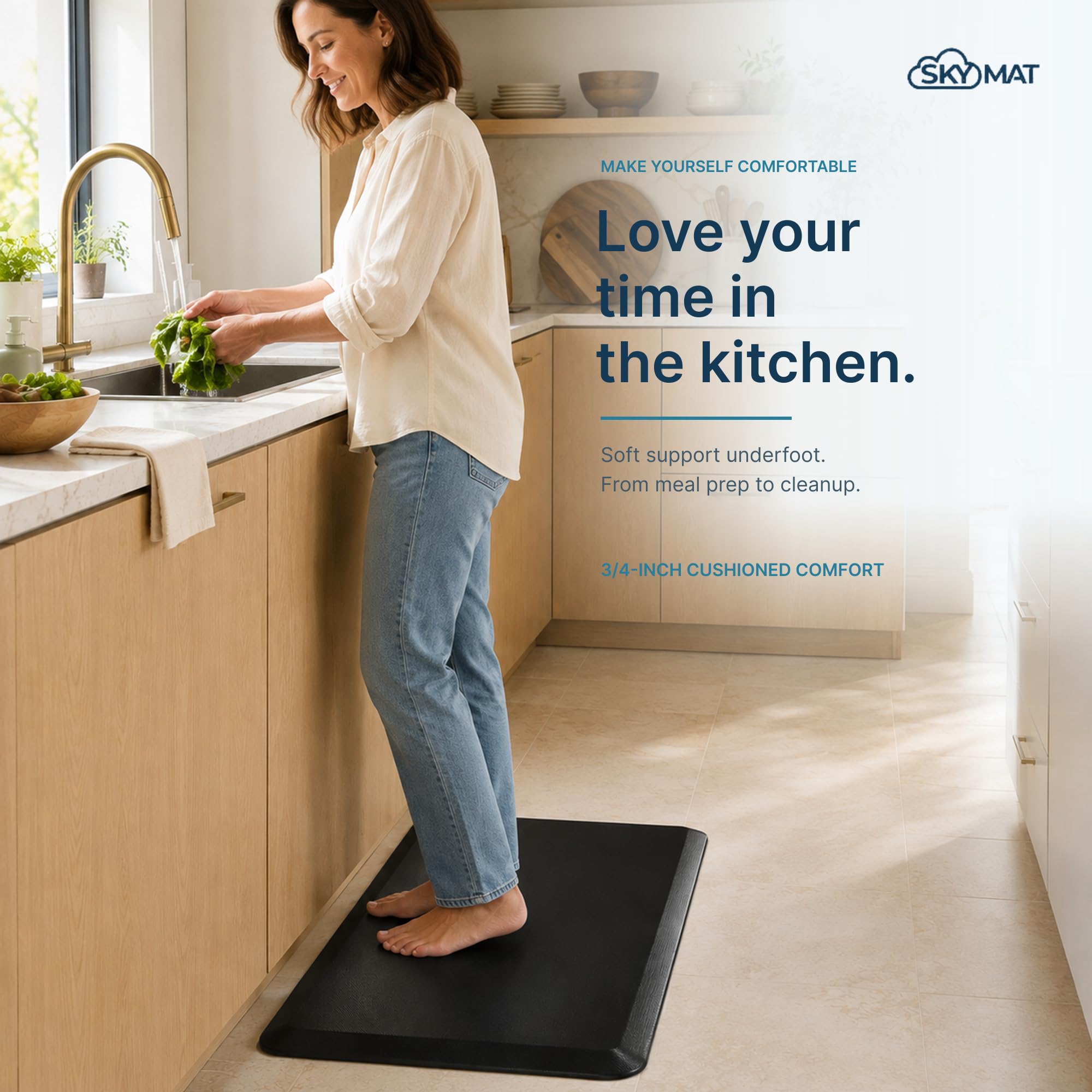 Sky Solutions Anti Fatigue Kitchen Mats for Floor (20inx39in,Black) — Amazon image 3