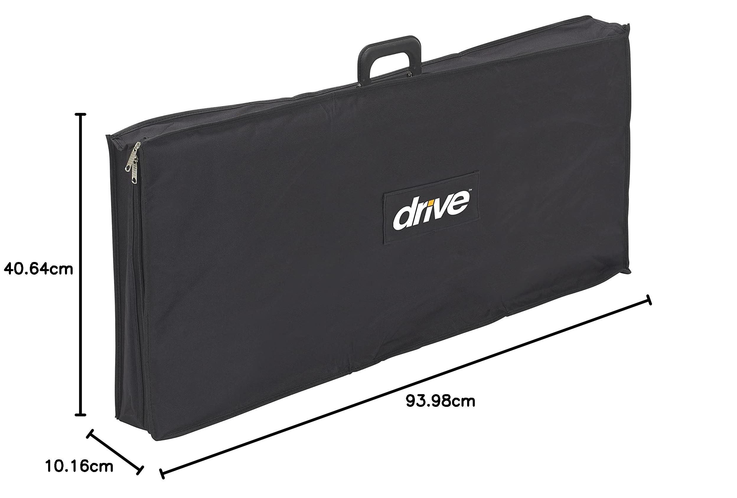 Drive Medical Rampa portátil para silla de ruedas con asa de transporte y bolsa de viaje, 3 pies de largo, color gris metálico