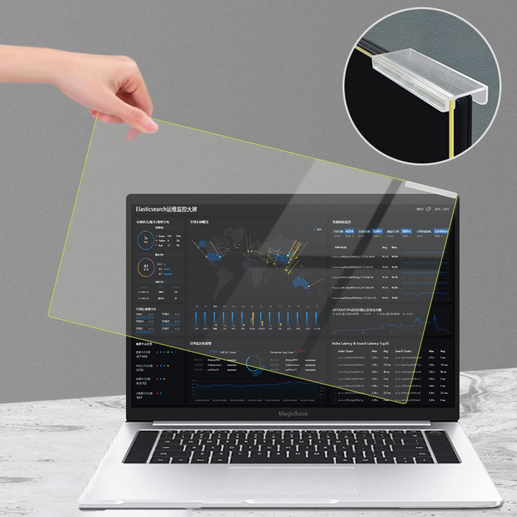 WLWLEO Blaulichtblockierender Laptop-Displayschutz 15,4/15,6 Zoll Display-Anti-Blaulichtfilterfolie, Augen schützen, Hängende Displayschutzfolie für PC-Notebook-Computermonitore