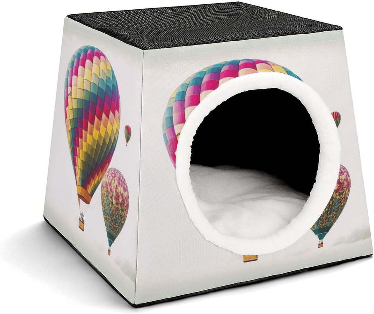 Pet Sleeping Nest Bed, Color Hot Air Balloon Printed Dog House Cat Nest, Winter Pet House are Suitable for Most Cats, Dogs, and Other Small Pets