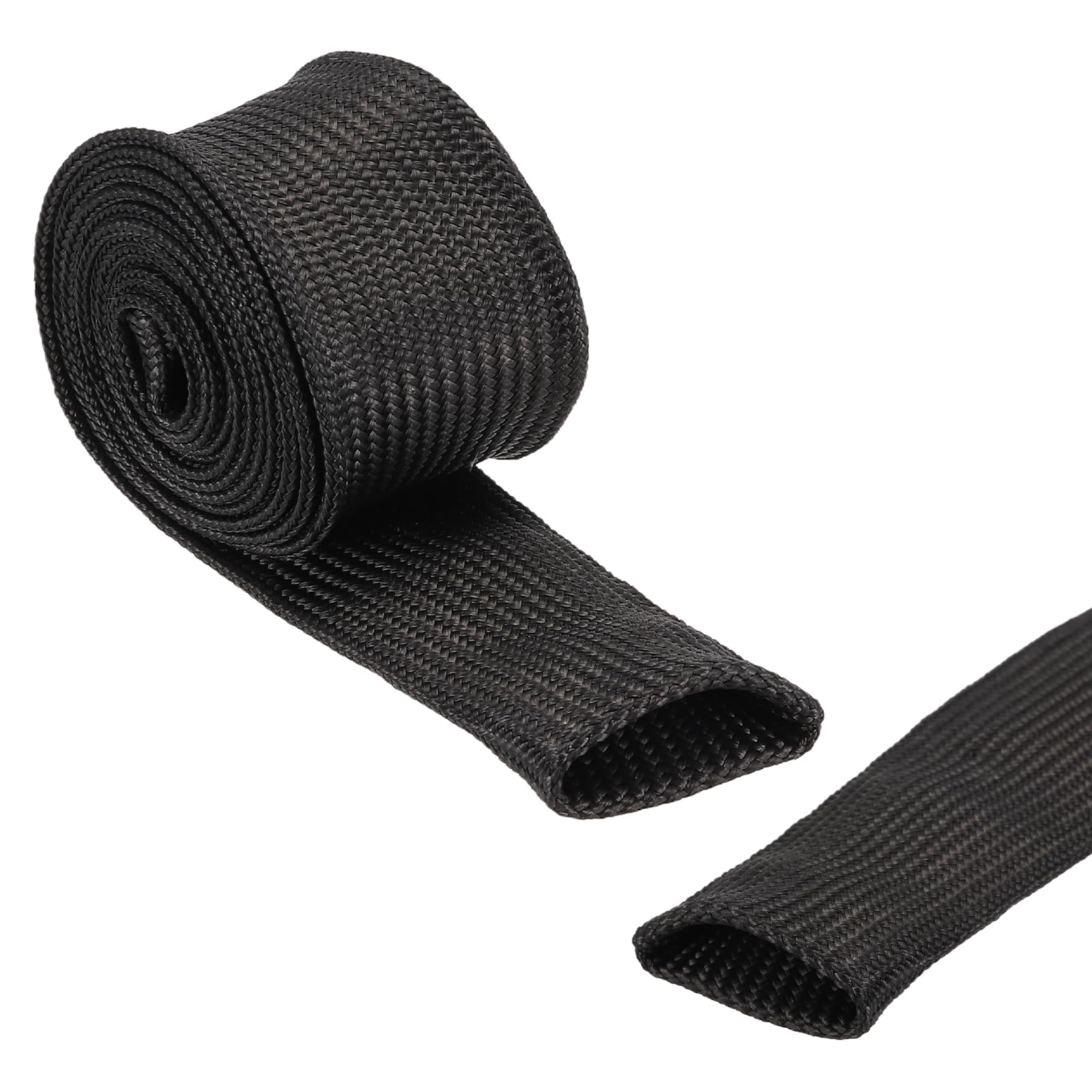 sourcing map Insulation Cable Protector,25mm/0.98 Inch-1m/3 Feet High TEMP Fiberglass Sleeve Black