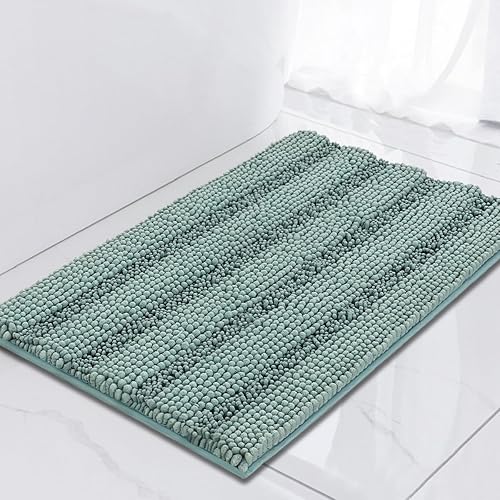 Miniatura 152 de Turquoize Tapetes de baño de felpilla, lanudos, antideslizantes, extrasuave y absorbente, 24 x 36 pulgadas, color marfil Marfil,Paloma,Salvia,Azul