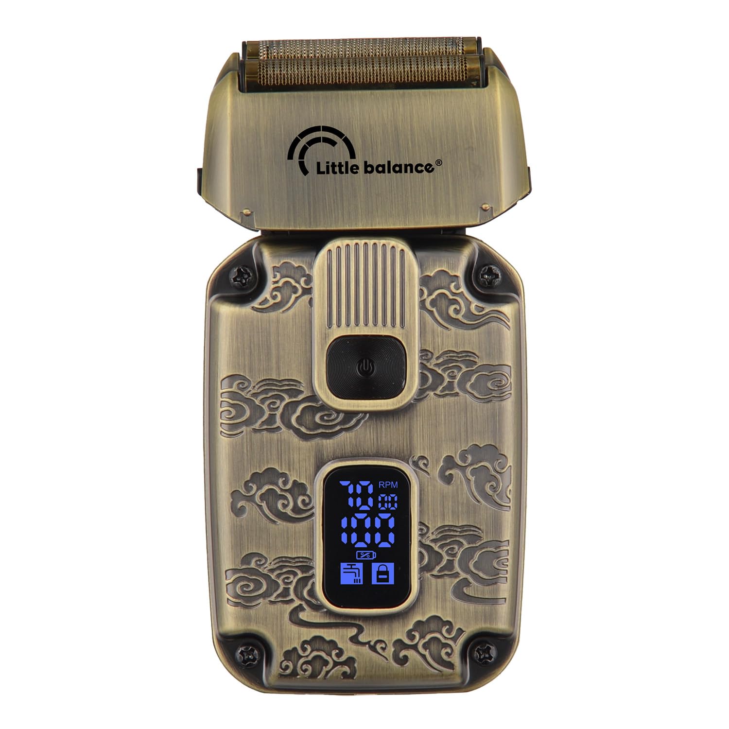 LITTLE BALANCE 8903 Baroudeur Sahara Explorer, Rasoir Electrique Homme, Etanche, 2 Lames flexibles, 2 vitesses, S'utilise avec ou sans fil, Autonomie 1h30, Charge rapide USB-C, Finition cuivre