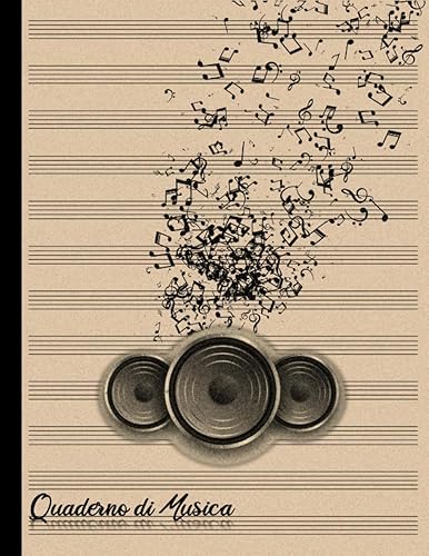 Quaderno di Musica: Quaderno Pentagrammato con 100 Pagine 12 Righi per Pagina per Principianti e Professionisti