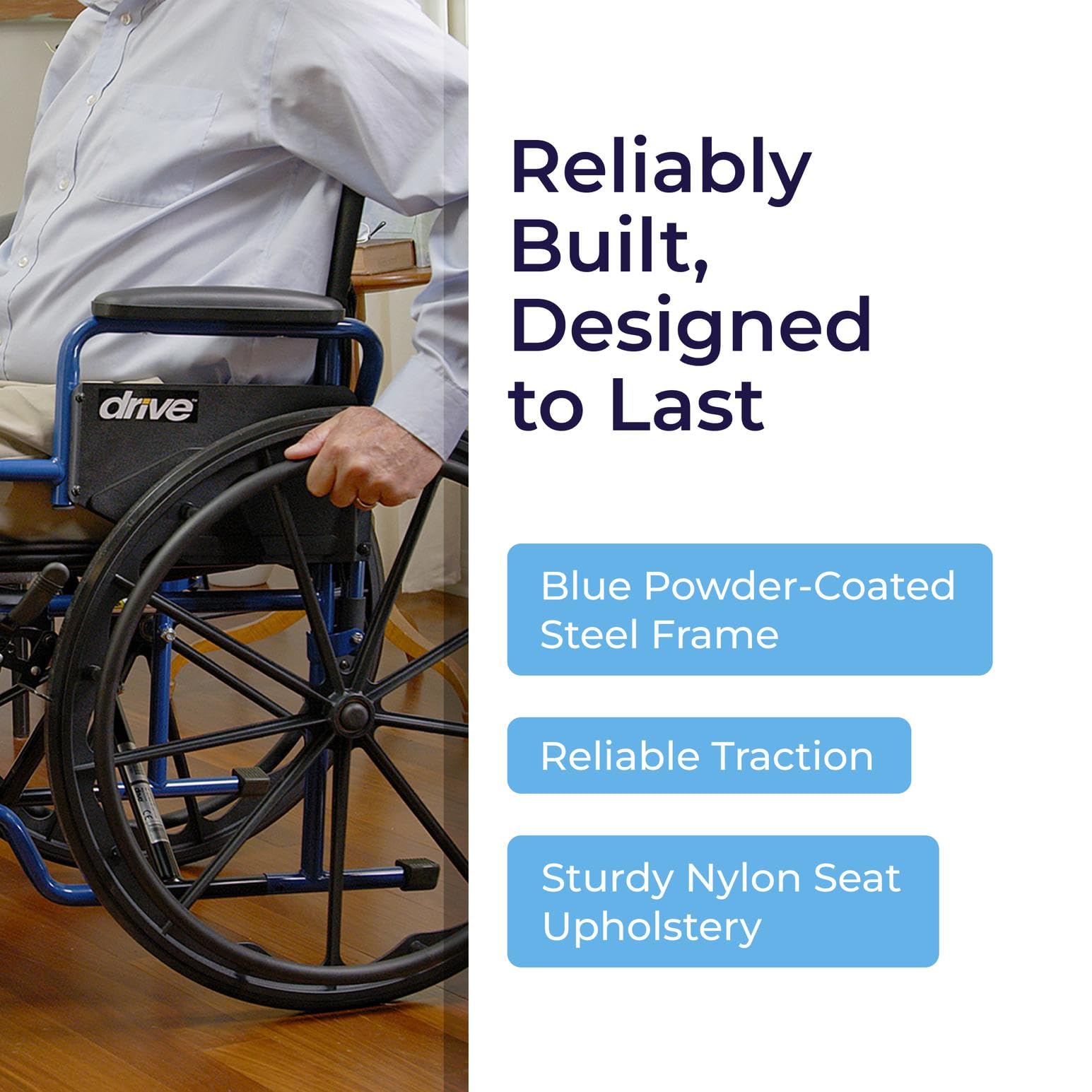 Lightweight Drive Medical Wheelchair - Easy Folding & FREE SHIPPING -5