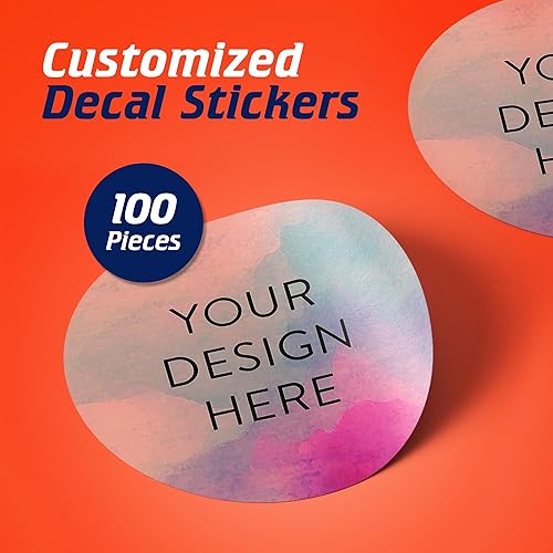 Vista 444 de DayStar Custom Signs & Design - 100 adhesivos de vinilo personalizables, con texto, imagen, diseño y logotipo; adhesivos para logotipo de embalaje