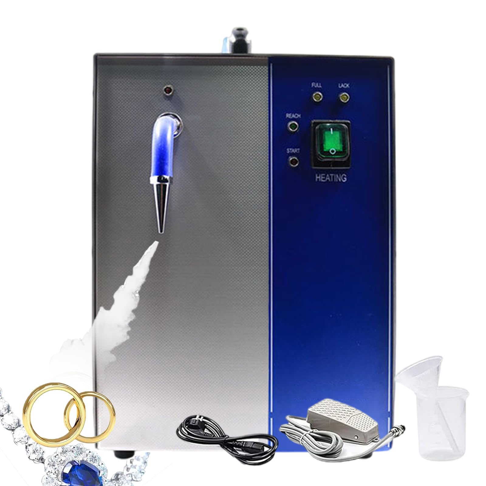 Professional Steam Cleaner with Foot Switch Stainless Steel Gemstone Cleaner - With Air Pressure Indicator Steam Cleaner For
