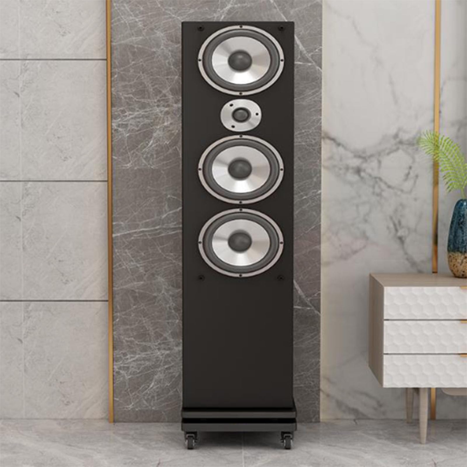 Subwoofer Lautsprecherständer, Lautsprecherisolationsständer, Subwoofer Audioisolationsplattform mit Rädern für Standardlautsprecher,A,30 * 35 * 8CM